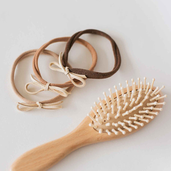 Ivory Leather Bow Headband